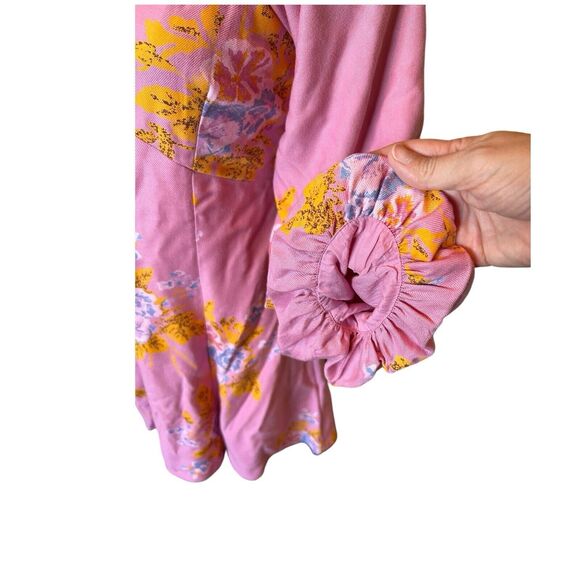 B23 FREE PEOPLE Francesca Mini Dress Floral Dawn Rose Combo SMALL NWT Sweetheart - Picture 8 of 11